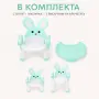 Детско столче с масичка за хранене и игра, ментово, зайче, снимка 4