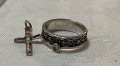 Сребро мед сет от пръстен и кръст, снимка 4