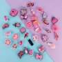 Нови 36 броя различни форми розови аксесоари за обувки Croc джапанки Момичета Подарък, снимка 2