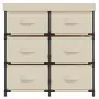vidaXL Шкаф за съхранение с 6 чекмеджета, 55x29x55 см, кремав, стомана, снимка 3