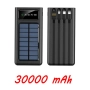 Външна батерия със соларен панел Power bank UKC 8412 10 000 Mah кабел за зареждане 4в1 Син, снимка 6