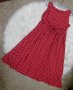 Червена рокля на бели точици за гръдна обиколка от 102см до 126см, снимка 3