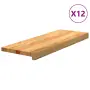 vidaXL Стълбищни стъпала, 12 бр, светлокафяви, 70x25x2 см, дъб масив, снимка 1