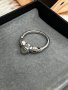 Сребърен пръстен с камъни и сърце, снимка 1 - Пръстени - 44278302