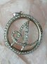 Прекрасен сребърен медальон с естествени камъни, снимка 1 - Колиета, медальони, синджири - 42309531