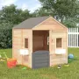 vidaXL Къща за игра със заключваща се врата и саксии, чам масив（SKU: 93687）, снимка 2