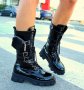 Черни лачени ботуши код L237, снимка 2