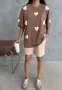 Дамски къс комплект Beige Hearts, снимка 4