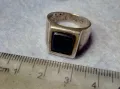 АРИСТОКРАТИЧЕН КЛАСИЧЕСКИ МОДЕЛ СРЕБЪРЕН ПРЪСТЕН СРЕБРО 925 с ЮВЕЛИРНО ШЛИФОВАН ЧЕРЕН ОНИКС 49980, снимка 5