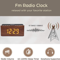 Радио часовник с безжично зарядно за телефон, снимка 2 - Безжични зарядни - 44551864