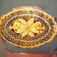 Декоративна дървена купа или чиния ръчно направена 38см / 27см, снимка 1 - Други - 34545504