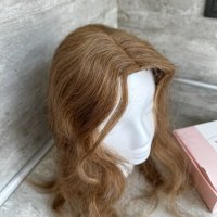 Дамско тупе 💯 естествена човешка коса лешник , снимка 5 - Аксесоари за коса - 41460894
