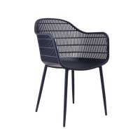 Икономични дизайнерски градински пластмасови столове кресла в черен цвят , снимка 1 - Градински мебели, декорация  - 40215212