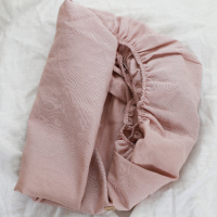 Babyly ленен овален чаршаф с ластик – 40 х 85 см – розов, снимка 1 - За бебешки колички - 44763267