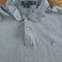 Polo Ralph Lauren Grey slim Pima cotton polo shirt - страхотна мъжка тениска КАТО НОВА 2ХЛ, снимка 2 - Тениски - 41621843