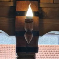 Етно аплици-стенни лампи от автентични бъчви с ръчно изработени дървени чашки!, снимка 11 - Лампи за стена - 15409027