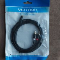 3.5mm Female to 2RCA Male Audio Cable 2M  / женски аудио кабел към рца / 2 метра , снимка 1 - Други - 42526251