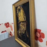 НАМАЛЕН  по портрет на Рембранд , снимка 6 - Антикварни и старинни предмети - 39421489
