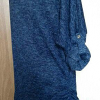 Много тъмно синя дълга блуза🍀❤S,M,L❤🍀арт.4102, снимка 2 - Блузи с дълъг ръкав и пуловери - 36303666