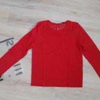 Нова червена блуза S/EU36, снимка 5 - Блузи с дълъг ръкав и пуловери - 44166740