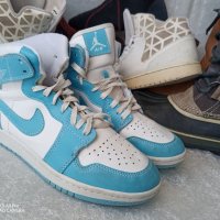 Nike® AIR Jordan® унисекс маратонки кецове баскет кецове, синьо белите Nike® AIR Jordan®, 39 - 40, снимка 1 - Маратонки - 44244312