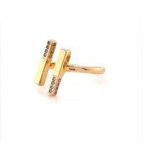 Златен дамски пръстен 2,43гр. размер:58 14кр. проба:585 модел:17807-6, снимка 2 - Пръстени - 41486174