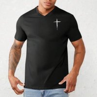 Мъжка тениска с кръст М размер , снимка 1 - Тениски - 41904218