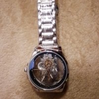 Мъжки кварцов часовник T i o n g с прозрачно покритие - Водоустойчив, снимка 7 - Мъжки - 44358274