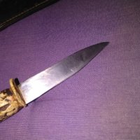 Малко ловно ножче калъф естествена кожа 175х90мм, снимка 5 - Ножове - 44375451