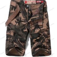 Мъжки къси панталони Camo Slim Military Cargo с колан, 3цвята - 023, снимка 4 - Къси панталони - 40551791