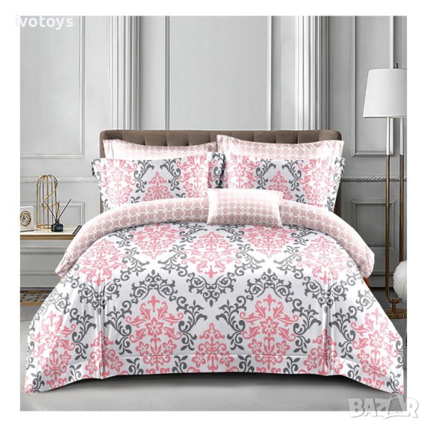 Двулицев спален комплект с ластик, 4 части - Модел WS15405, снимка 1