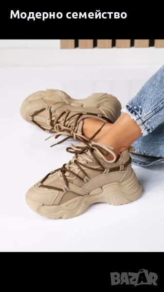 Дамски спортни обувки маратонки с връзки , снимка 1