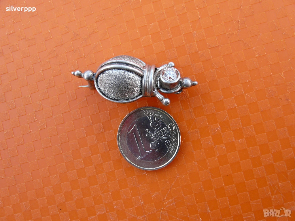  Сребърна брошка - 2 , снимка 1