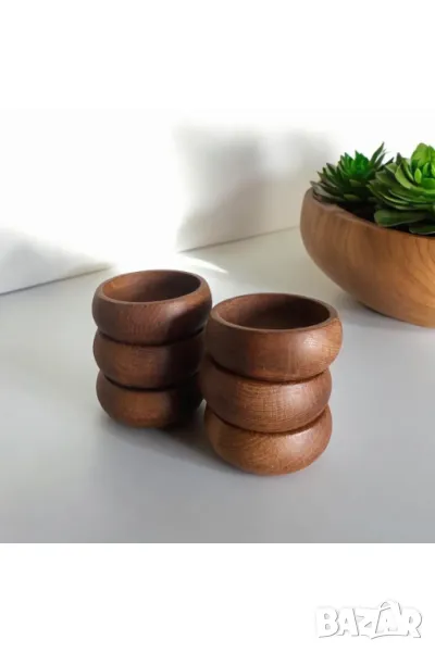 Дървени купички за ядки и закуски / Бамбукови купички за десерт - 6бр., снимка 1