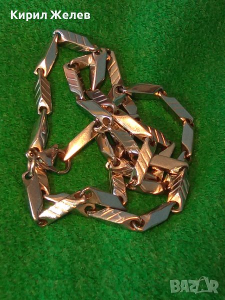 СТИЛЕН ЛЪСКАВ УНИСЕКС ЛАНЕЦ от БЛАГОРОДНА НЕРЪЖДАЕМА СТОМАНА с БЯЛА ПОЗЛАТА 18684, снимка 1