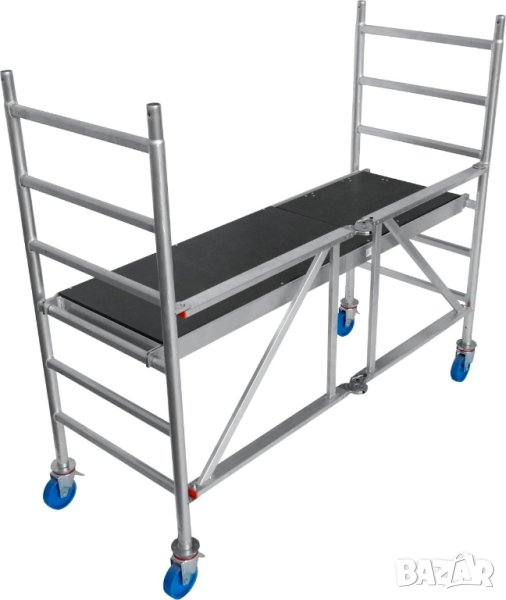 СКЕЛЕ под НАЕМ ПОДВИЖНО с КОЛЕЛА и метални Рамки, на самостоятелни секции, с парапети, снимка 1