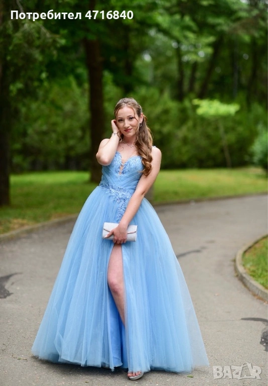 Бална рокля синя, снимка 1