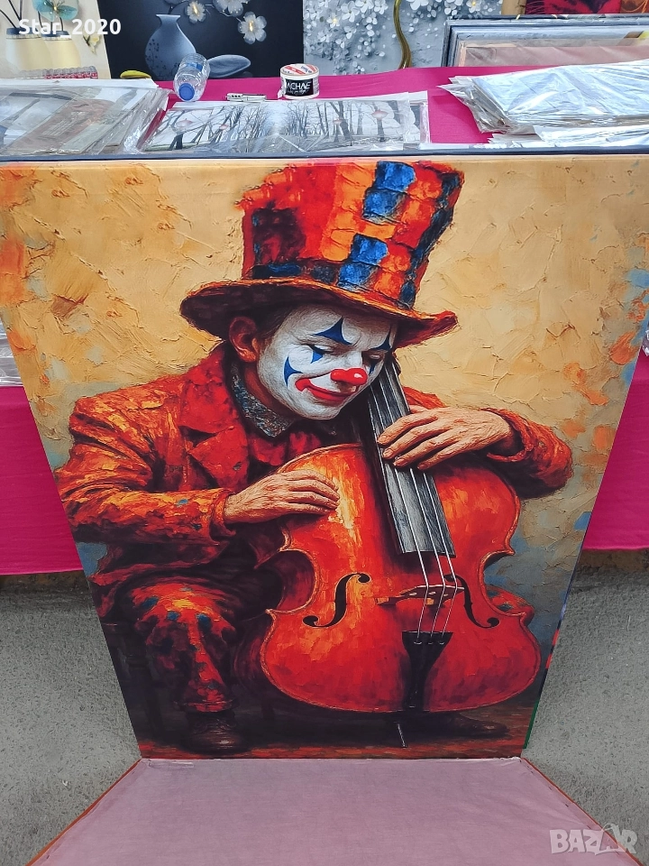 Светеща картина с LED осветление - Joker с цигулка 🎻, снимка 1