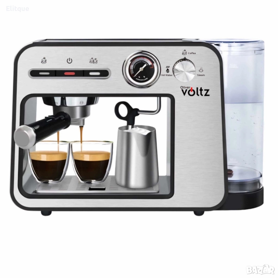 Кафемашина Voltz, 15бара/1450W, Черна със сиво, снимка 1