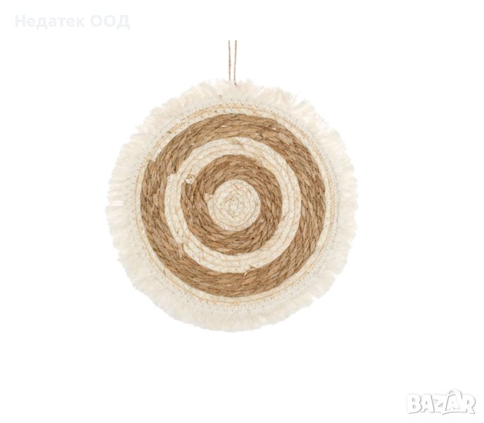  Декоративен панел за стена, Екрю, Кръгъл с канали, 30см, снимка 1