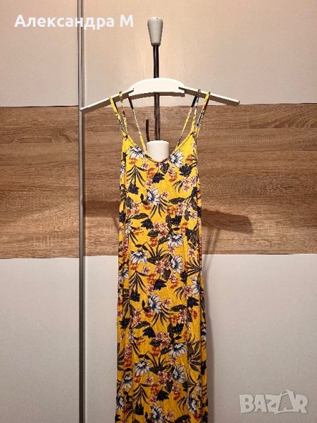 Pull&bear жълта флорална рокля, снимка 1