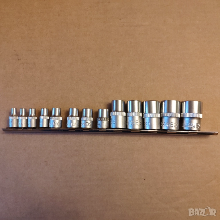 LASER TOOLS 3/8 и 1/2 13броя вложки тип вътрешна звезда E5-E24, снимка 1