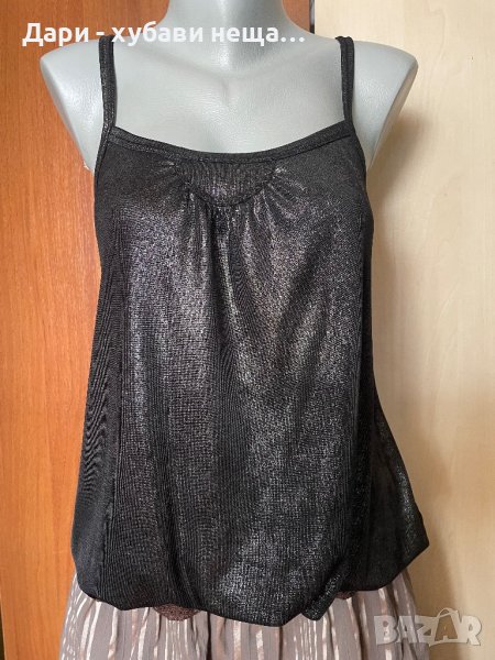 Еластичен топ в черно и сребристо🍀❤️S,M, L❤️🍀арт.368, снимка 1