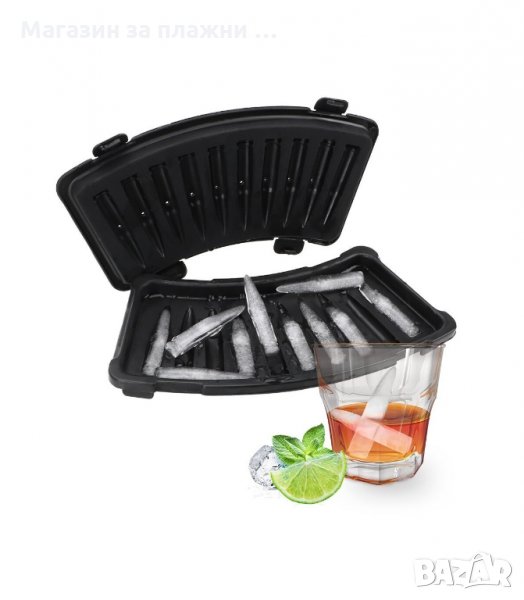 СИЛИКОНОВ МОЛД ЗА ЛЕД С ФОРМА НА КУРШУМИ АК-47 - код  2956, снимка 1