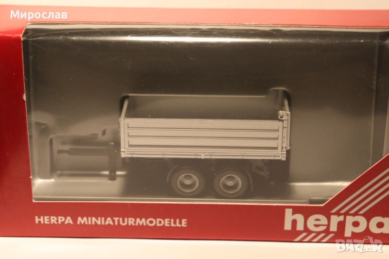 HERPA H0 1/87 РЕМАРКЕ ХЕНГЕР САМОСВАЛ ГОНДОЛА КАМИОН МОДЕЛ, снимка 1