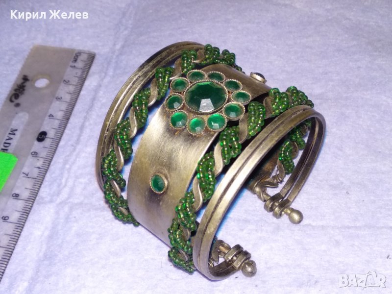 СРЕБРИСТА МЪНИСТЕНА КРИСТАЛНА РЕТРО АРТ ГРИВНА ЕТНО СТИЛ 15929, снимка 1