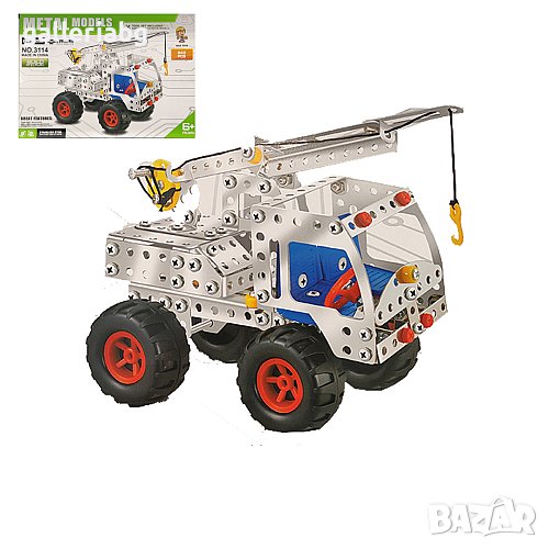 Метален конструктор камион с кран , снимка 1