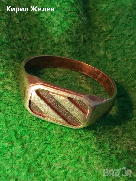 СТИЛЕН СРЕБЪРЕН РЕТРО АРТ ДЕКО ПРЪСТЕН ВИСОКА ПРОБА ОКСИДИРАНО СРЕБРО МАЙСТОРСКА РЪЧНА РАБОТА 38518, снимка 1