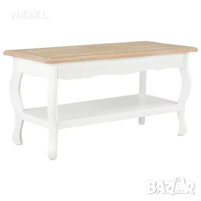 vidaXL Маса за кафе, бяло и кафяво,(SKU:280023, снимка 1