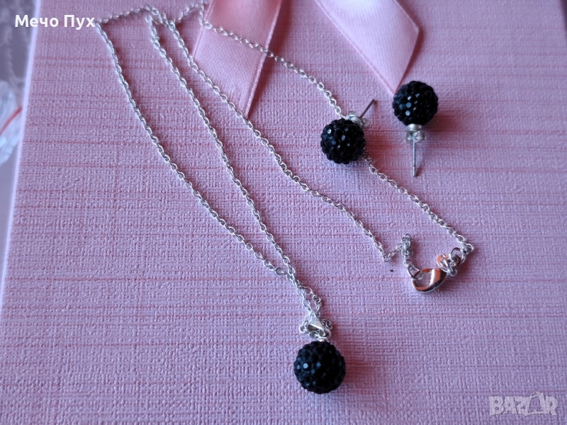 Сребърен Комплект - Синджир и обеци (39), снимка 1